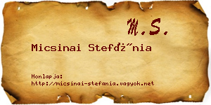 Micsinai Stefánia névjegykártya